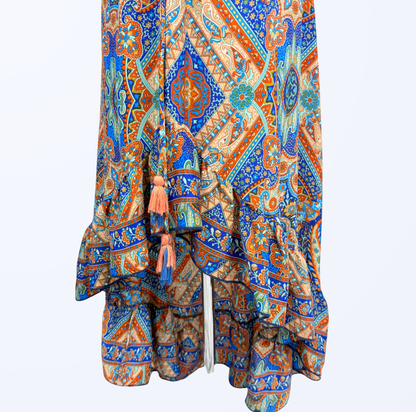 Vokuhila Kleid Ibiza Boho Fesitval Beach Strandurlaub Teos Vintage