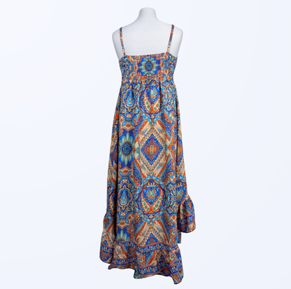 Vokuhila Kleid Ibiza Boho Fesitval Beach Strandurlaub Teos Vintage
