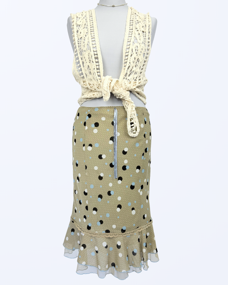Midirock Punkte Polka Dots Sommerrock 90s Style Teos Vintage Onlineshop