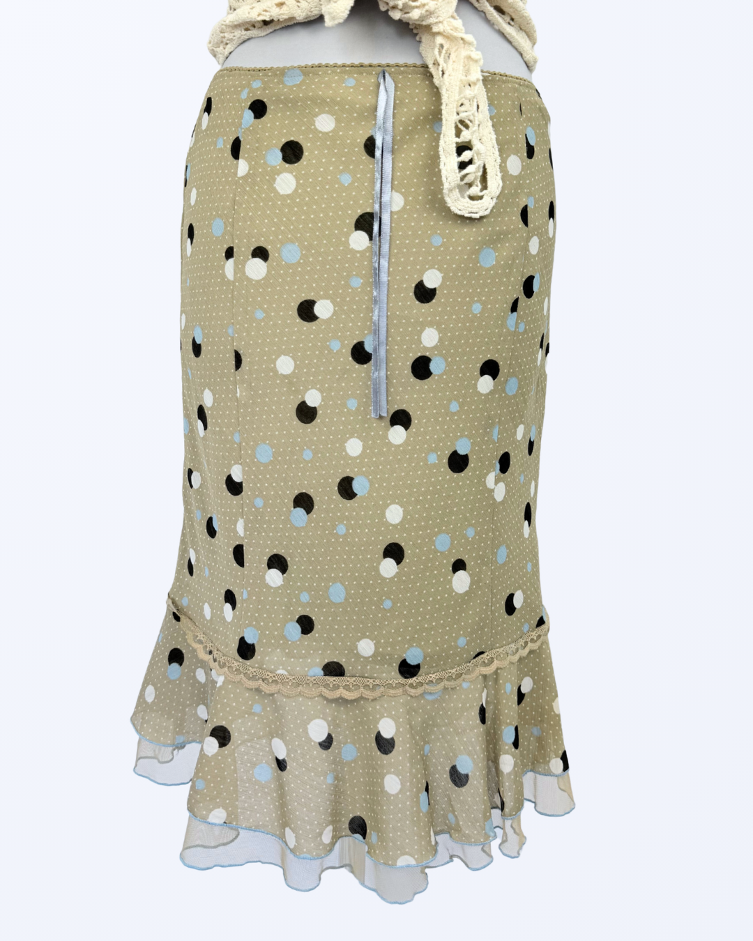 Midirock Punkte Polka Dots Sommerrock 90s Style Teos Vintage Onlineshop