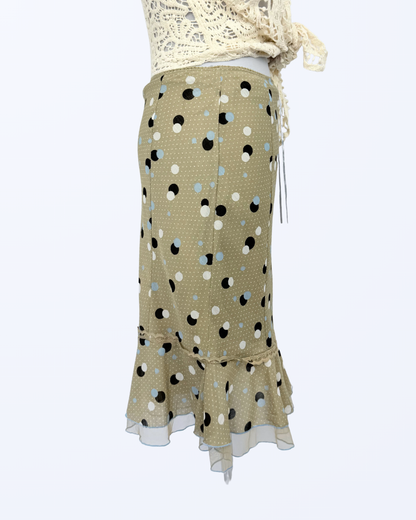 Midirock Punkte Polka Dots Sommerrock 90s Style Teos Vintage Onlineshop