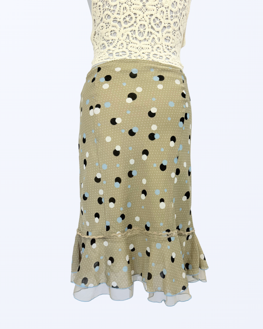Midirock Punkte Polka Dots Sommerrock 90s Style Teos Vintage Onlineshop