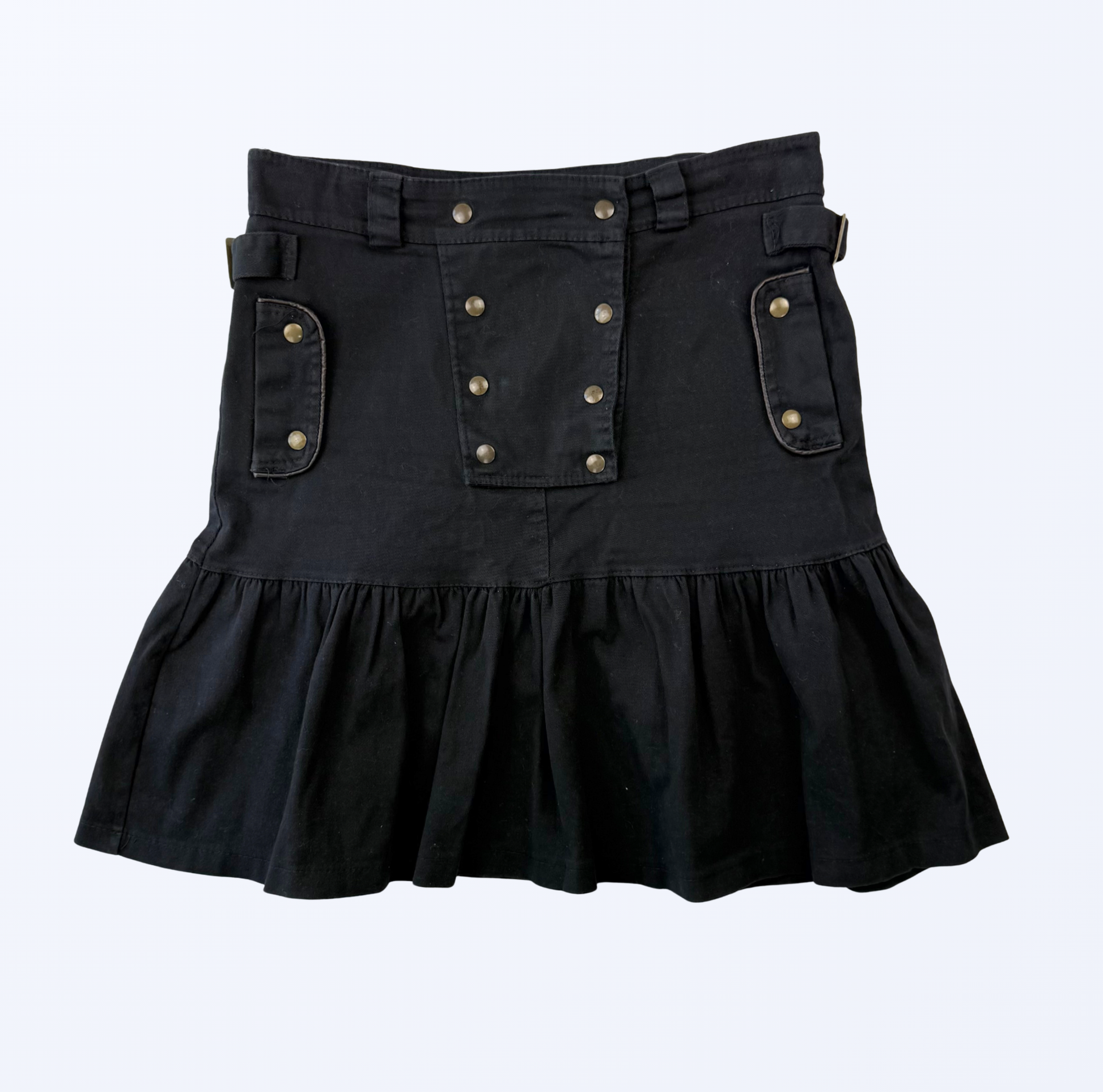 Minirock Knopfdetails schwarz Teos Vintage Onlineshop
