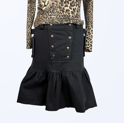 Minirock mit Knöpfen utility grunge 90s Teos Vintage Onlineshop
