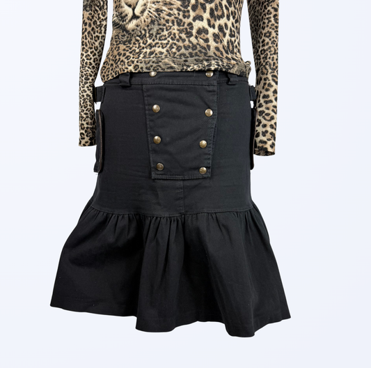 Minirock mit Knöpfen utility grunge 90s Teos Vintage Onlineshop