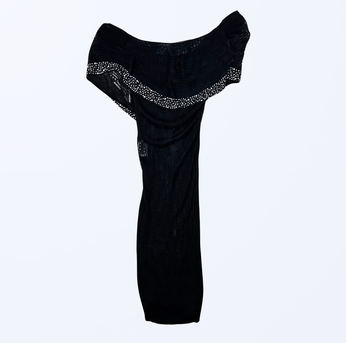 Morgan De Toi Kleid Semitransparent Pailletten schwarz Teos Vintage Onlineshop