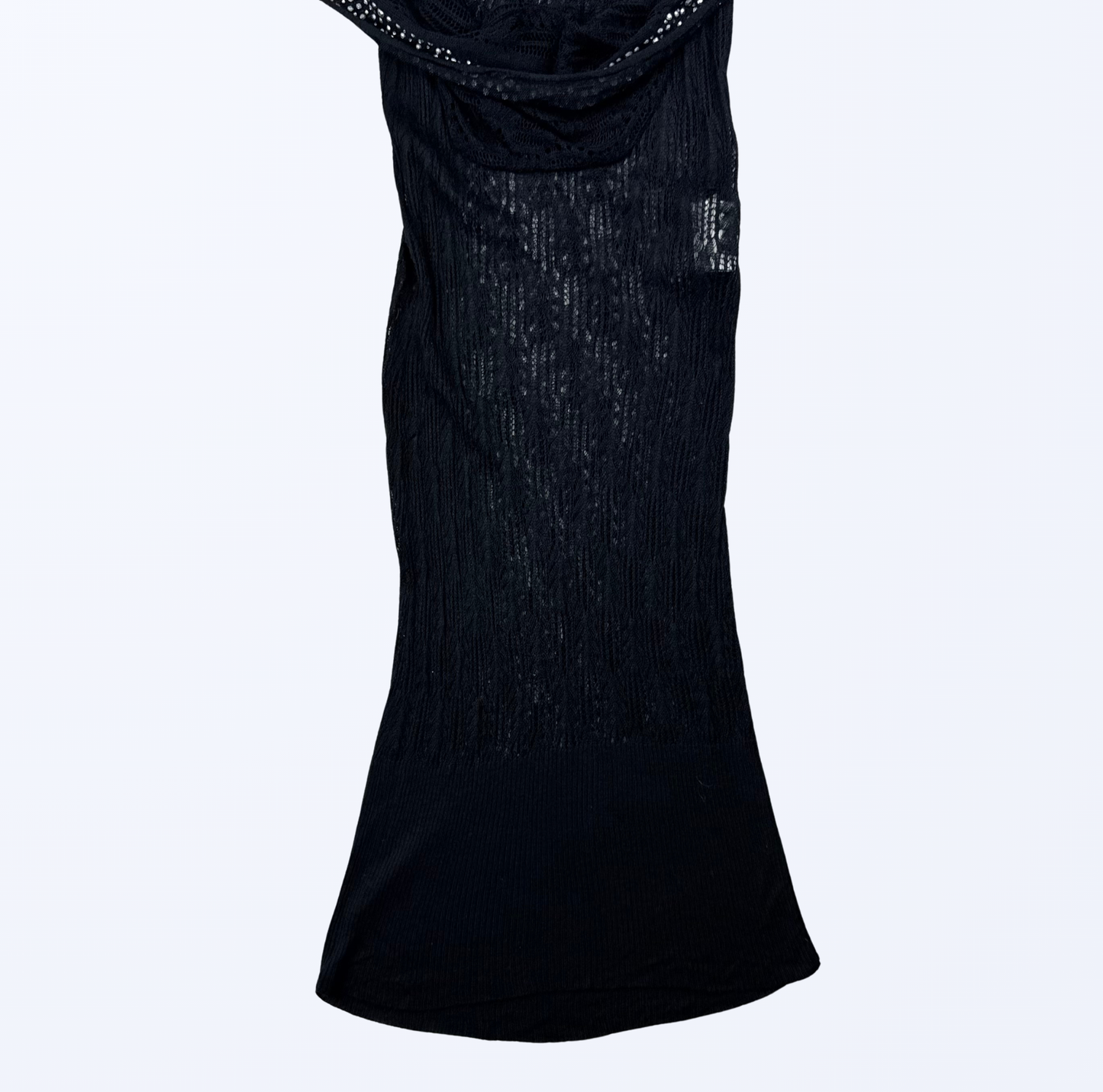 Morgan De Toi Kleid Semitransparent Pailletten schwarz Teos Vintage Onlineshop