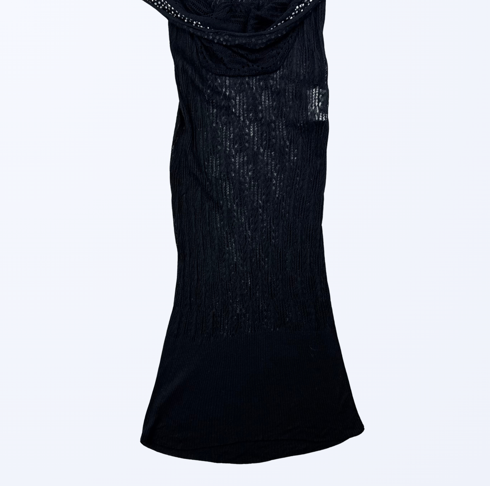 Morgan De Toi Kleid Semitransparent Pailletten schwarz Teos Vintage Onlineshop