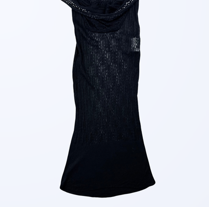 Morgan De Toi Kleid Semitransparent Pailletten schwarz Teos Vintage Onlineshop