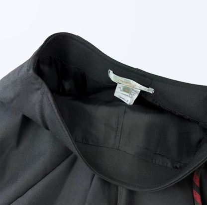 Asymmetrischer Rock kariert schwarz Layer Stil 