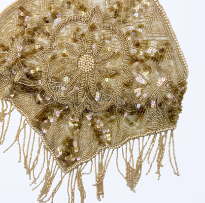 Motivi Crop Top Neckholder Pailletten Gold Party Festival Boho