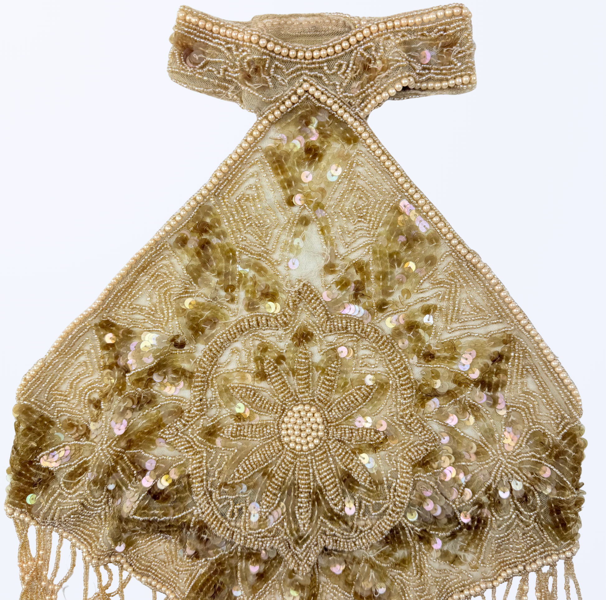 Motivi Crop Top Neckholder Pailletten Gold Party Festival Boho