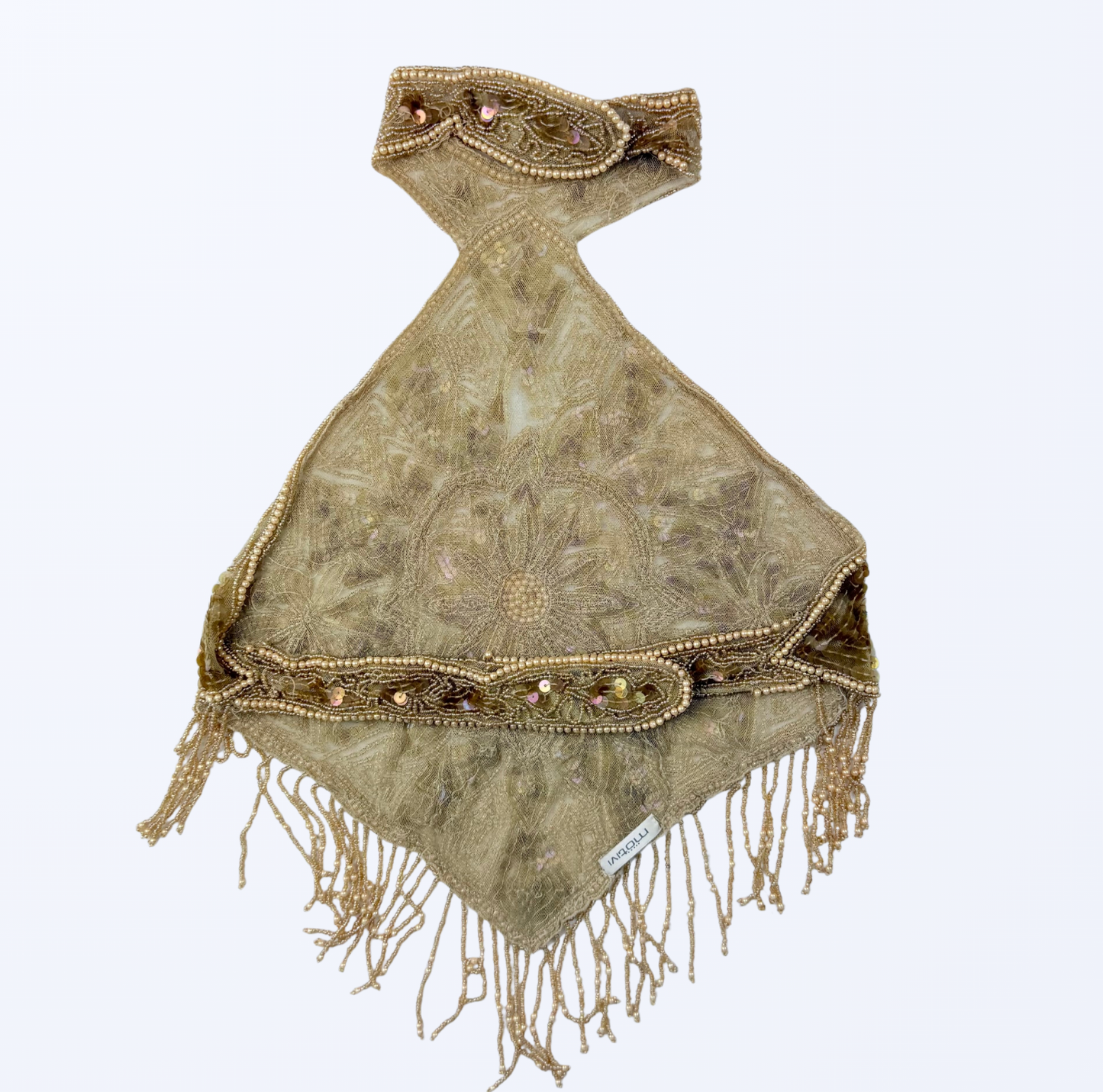 Motivi Crop Top Neckholder Pailletten Gold Party Festival Boho