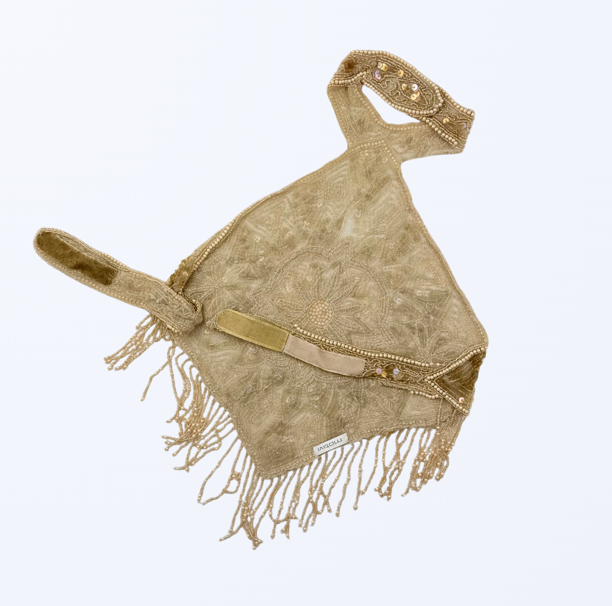 Motivi Crop Top Neckholder Pailletten Gold Party Festival Boho