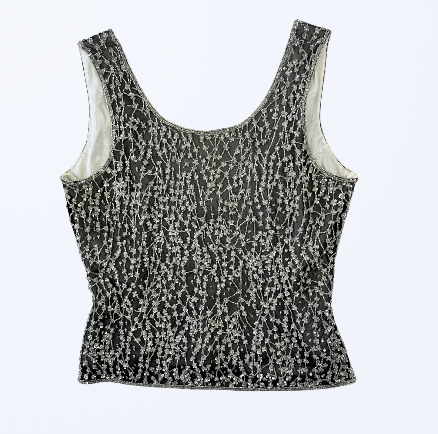 Vintage Musani Couture Top Seide Paillietten