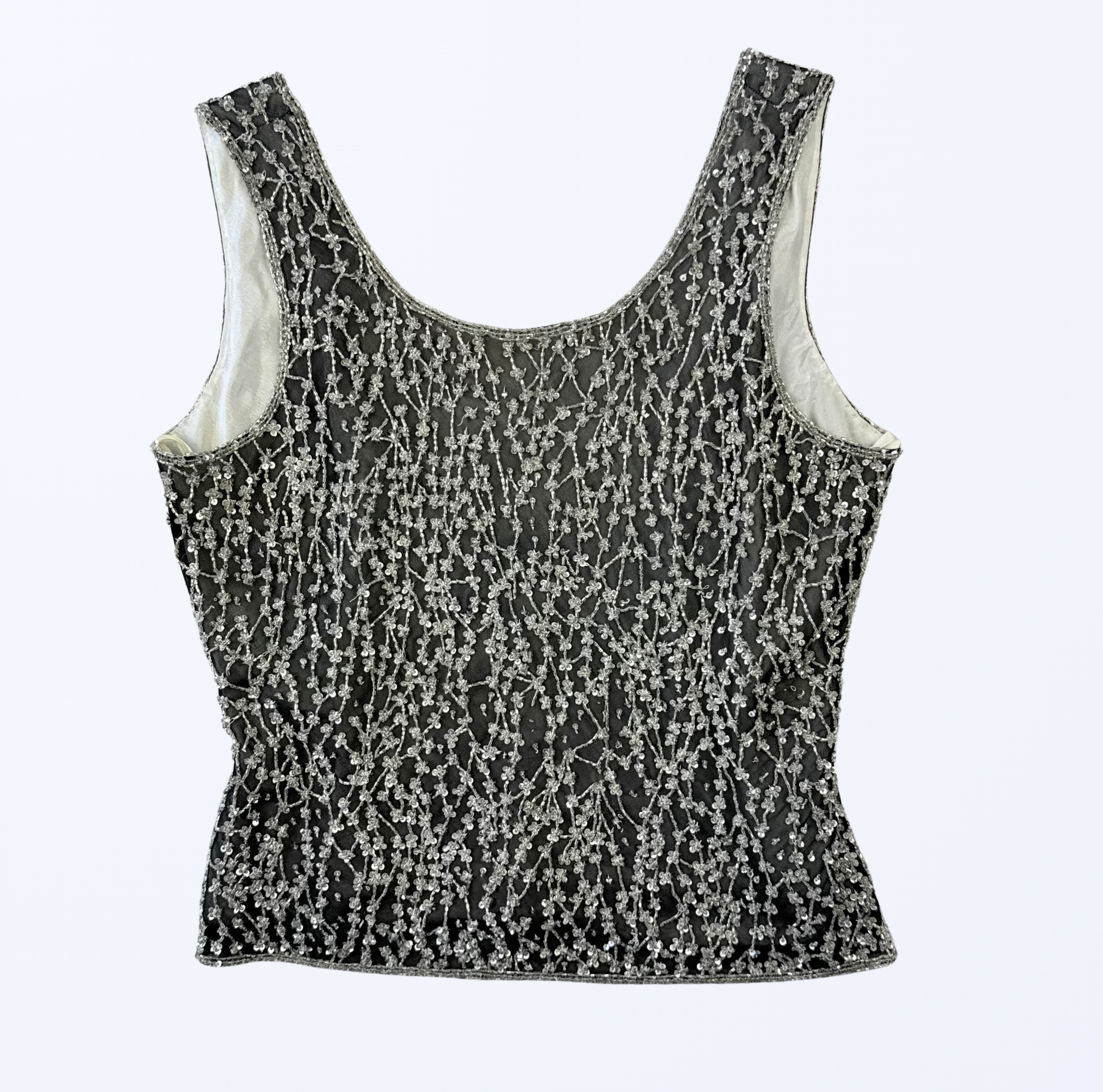Vintage Musani Couture Top Seide Paillietten