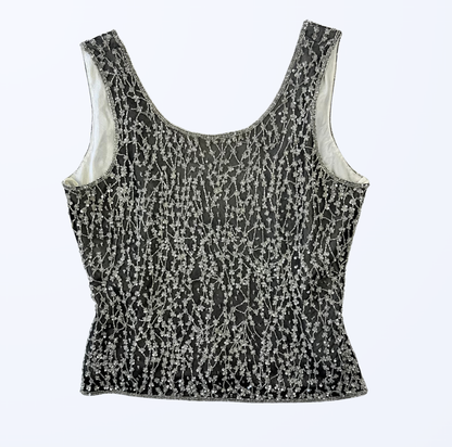 Vintage Musani Couture Top Seide Paillietten