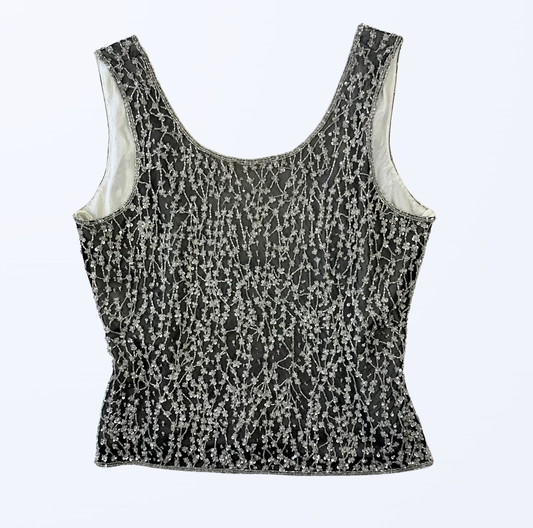 Vintage Musani Couture Top Seide Paillietten