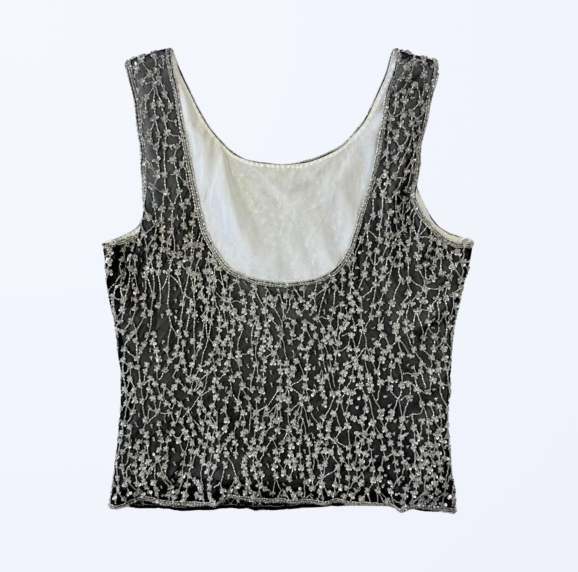 Vintage Musani Couture Top Seide Paillietten