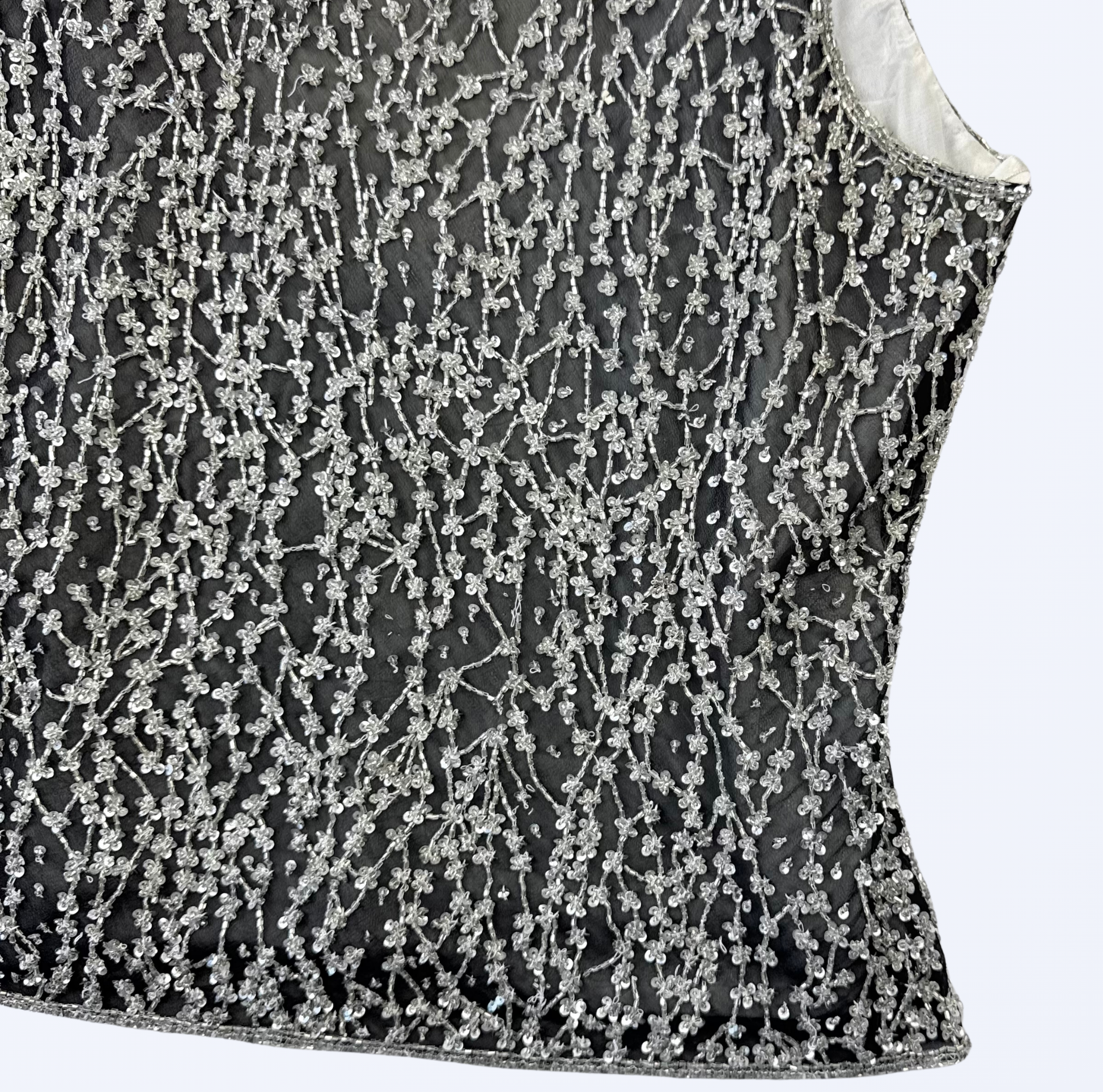 Vintage Musani Couture Top Seide Paillietten