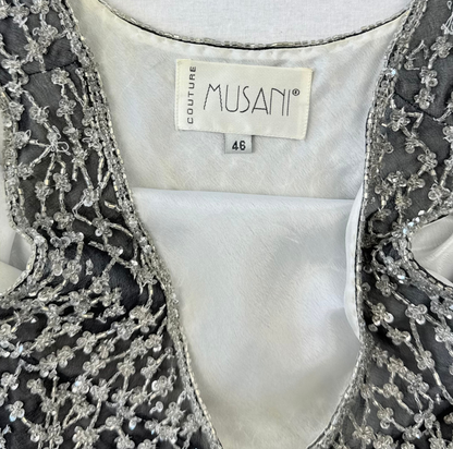 Vintage Musani Couture Top Seide Paillietten