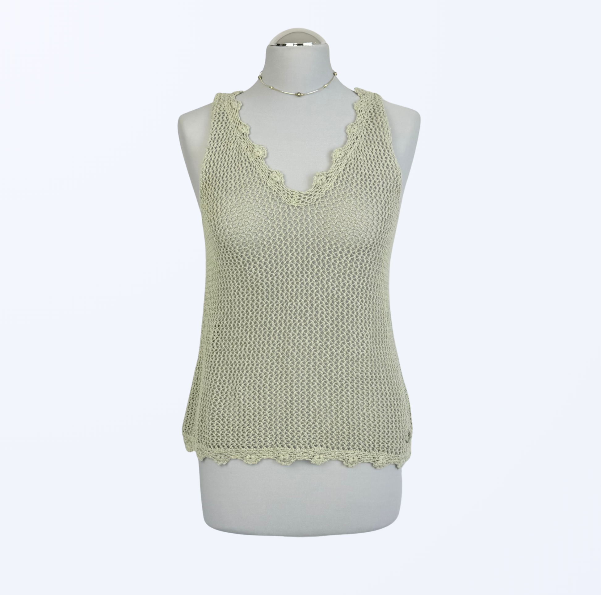 Nile Häkeltop graugrün boho whimsy Festival Teos vintage Onlineshop