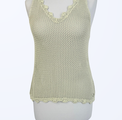 Nile Häkeltop graugrün boho whimsy Festival Teos vintage Onlineshop