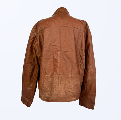 Vintage Lederjacke cognac used look Teos Vintage Onlineshop