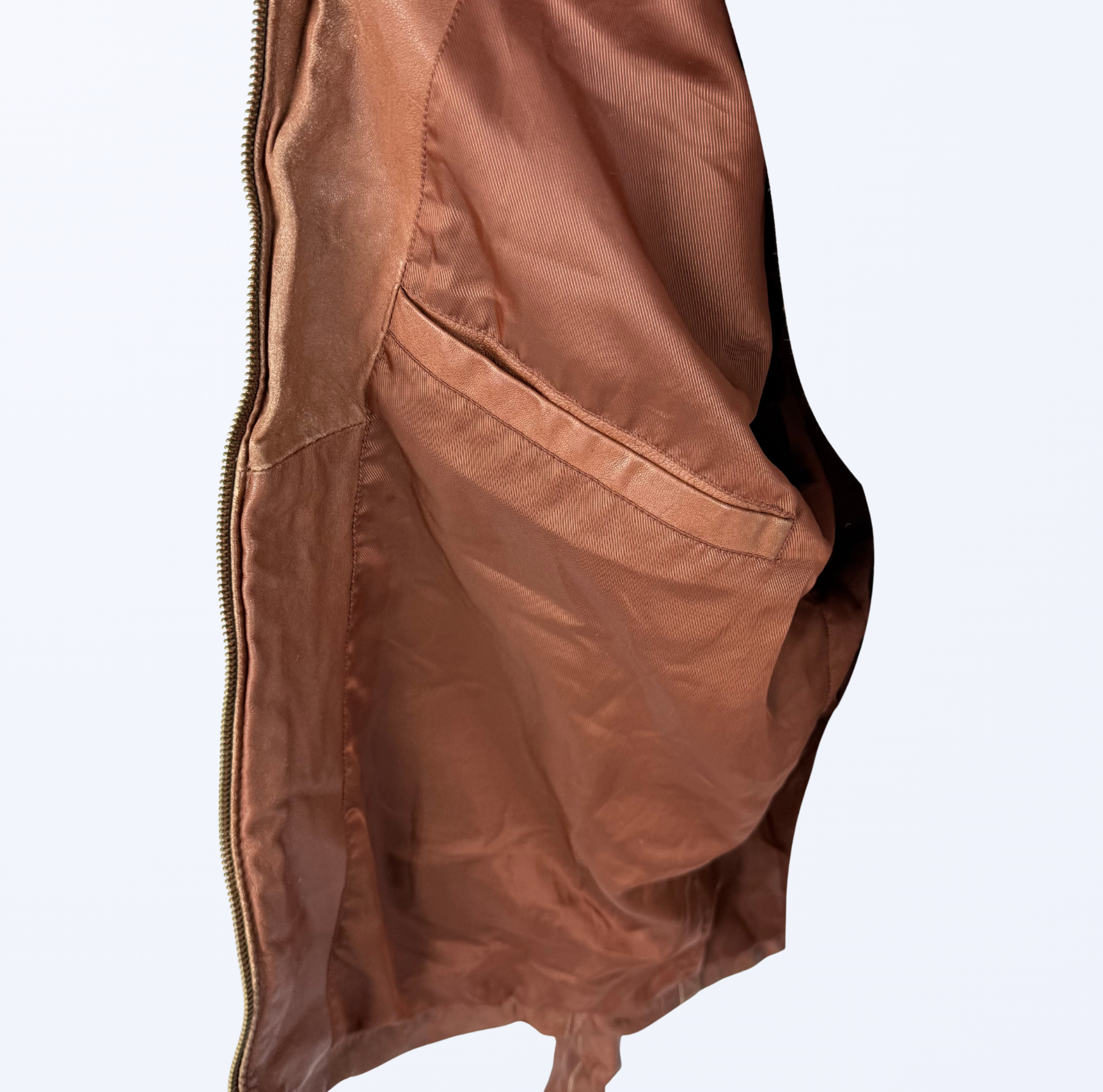 Vintage Lederjacke cognac used look Teos Vintage Onlineshop