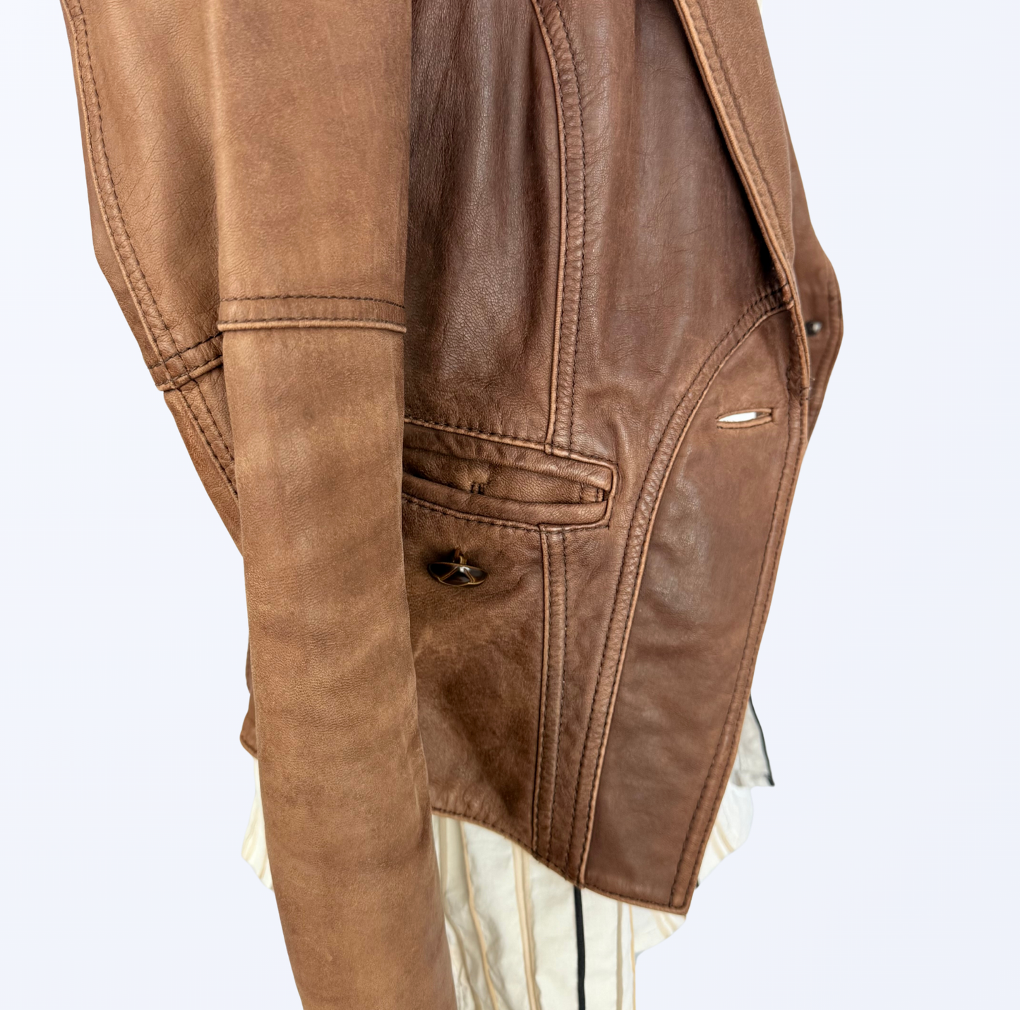 Object Lederjacke cognac Lederblazer 90s boho Festival