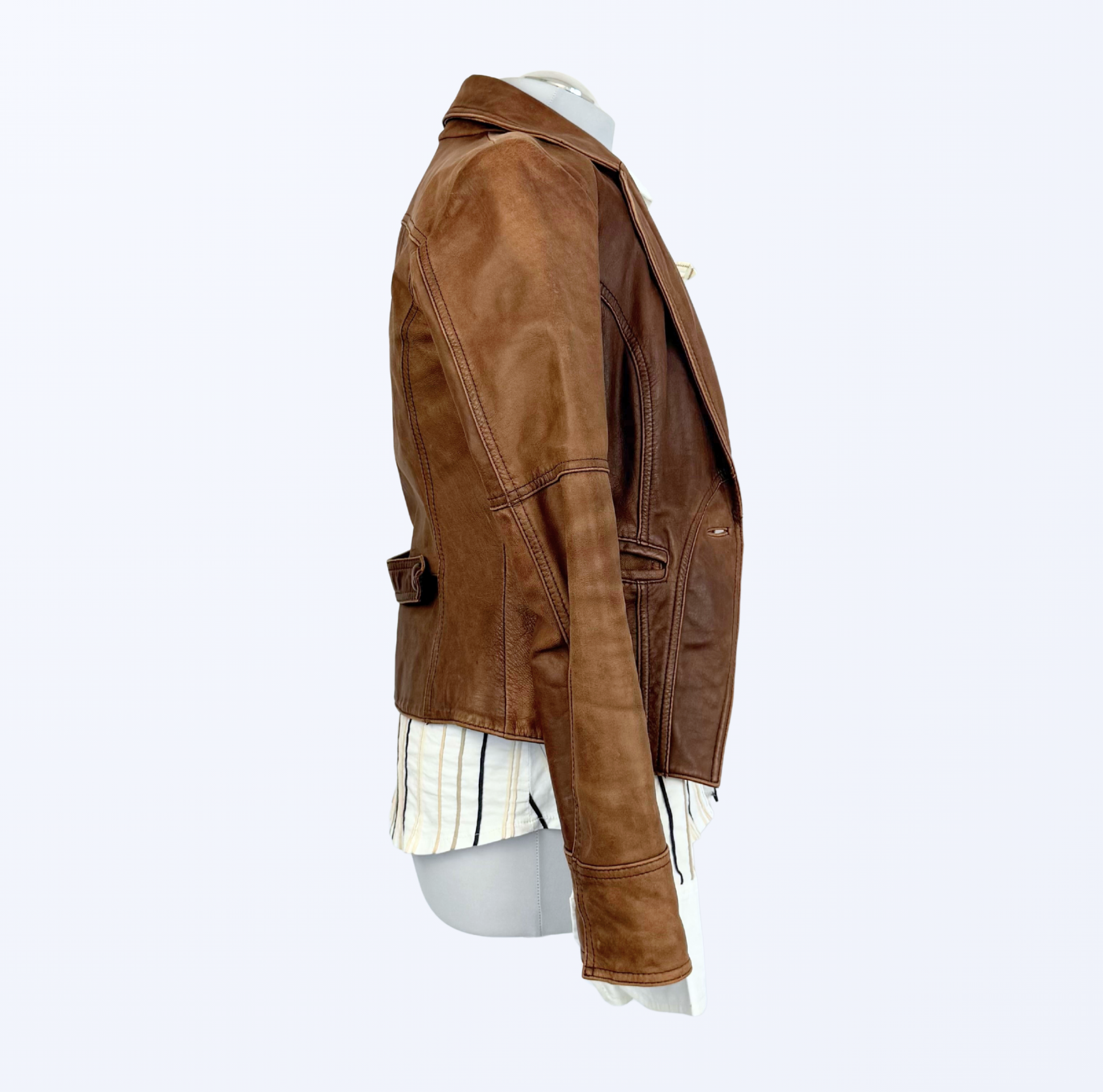 Object Lederjacke cognac Lederblazer 90s boho Festival