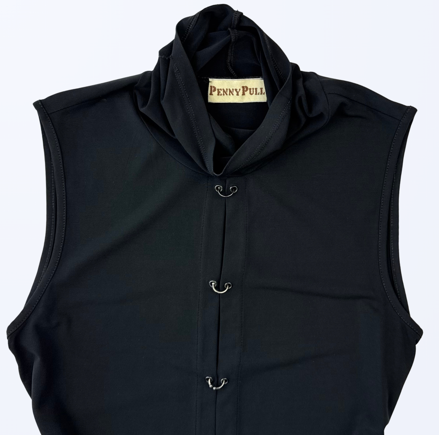 Vintage Penny Pull Rollkragen Top schwarz 