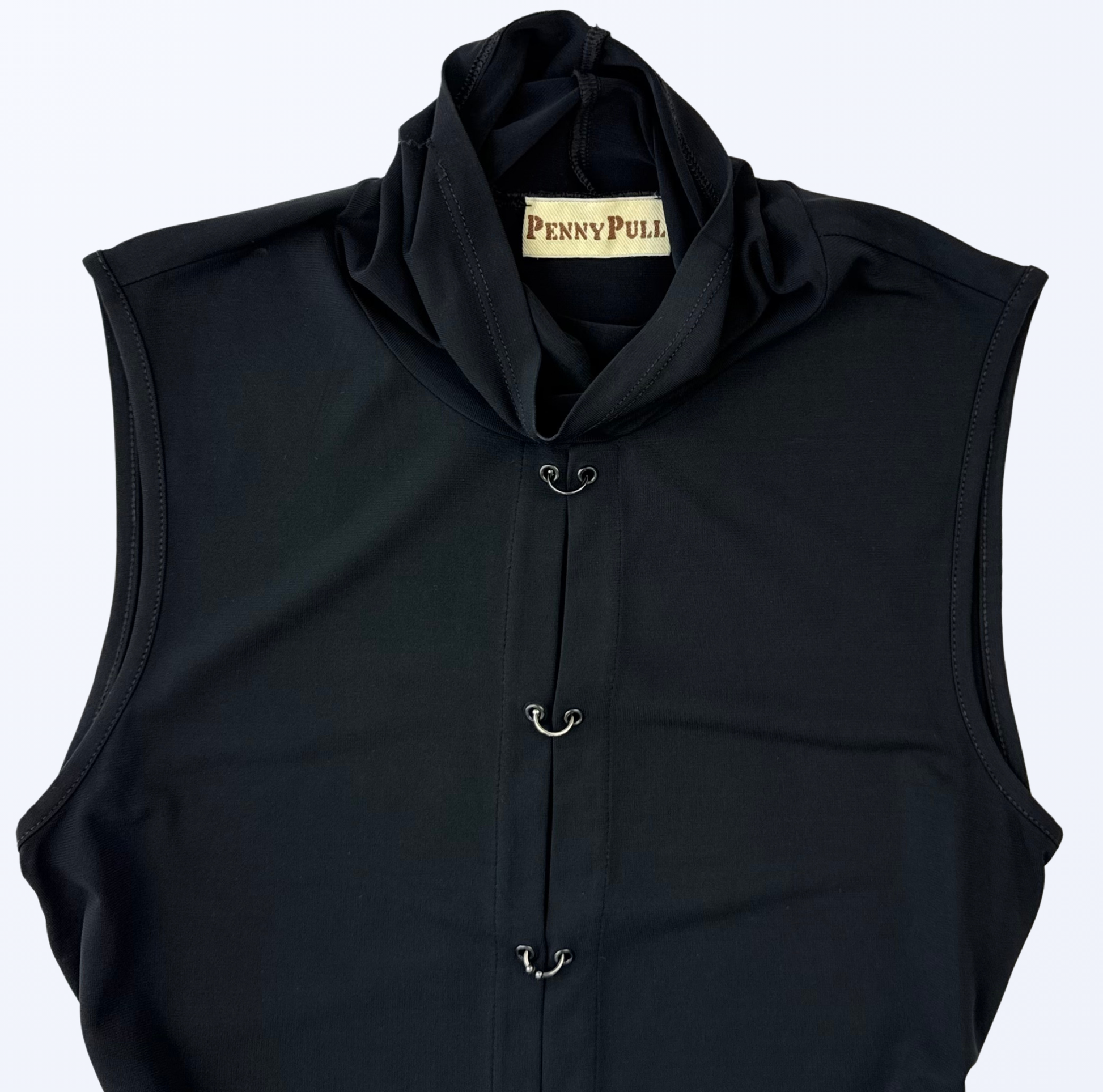 Vintage Penny Pull Rollkragen Top schwarz 