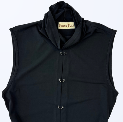 Vintage Penny Pull Rollkragen Top schwarz 