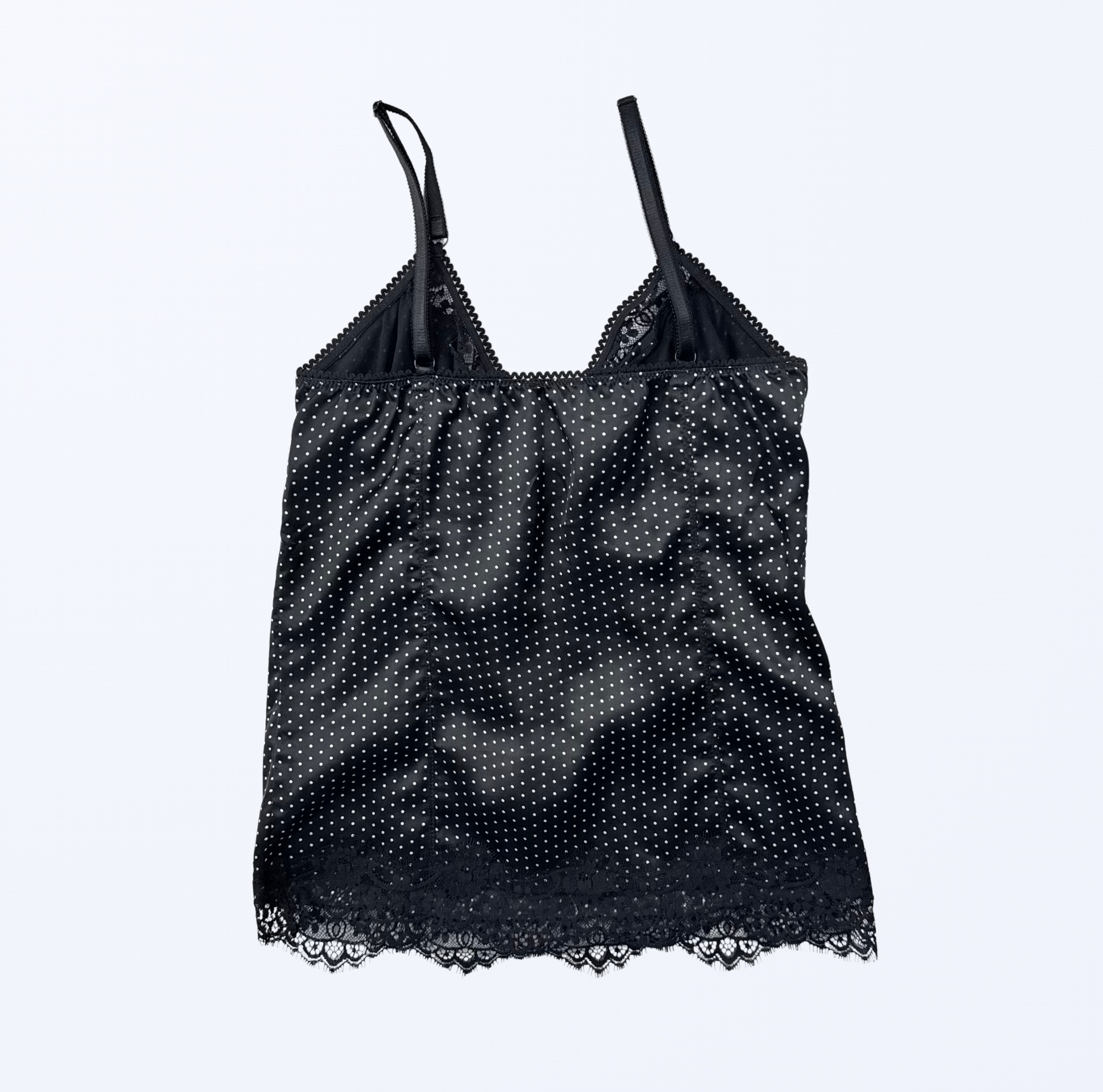 Phard Slip Top Polka Dots Spitze Gr XL L Teos Vintage Onlineshop