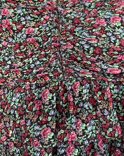 Pinko Minirock Seide Stufenrock Blumenmuster 90s Style Boho Festival Sommerrock Teos Vintage Online Shop