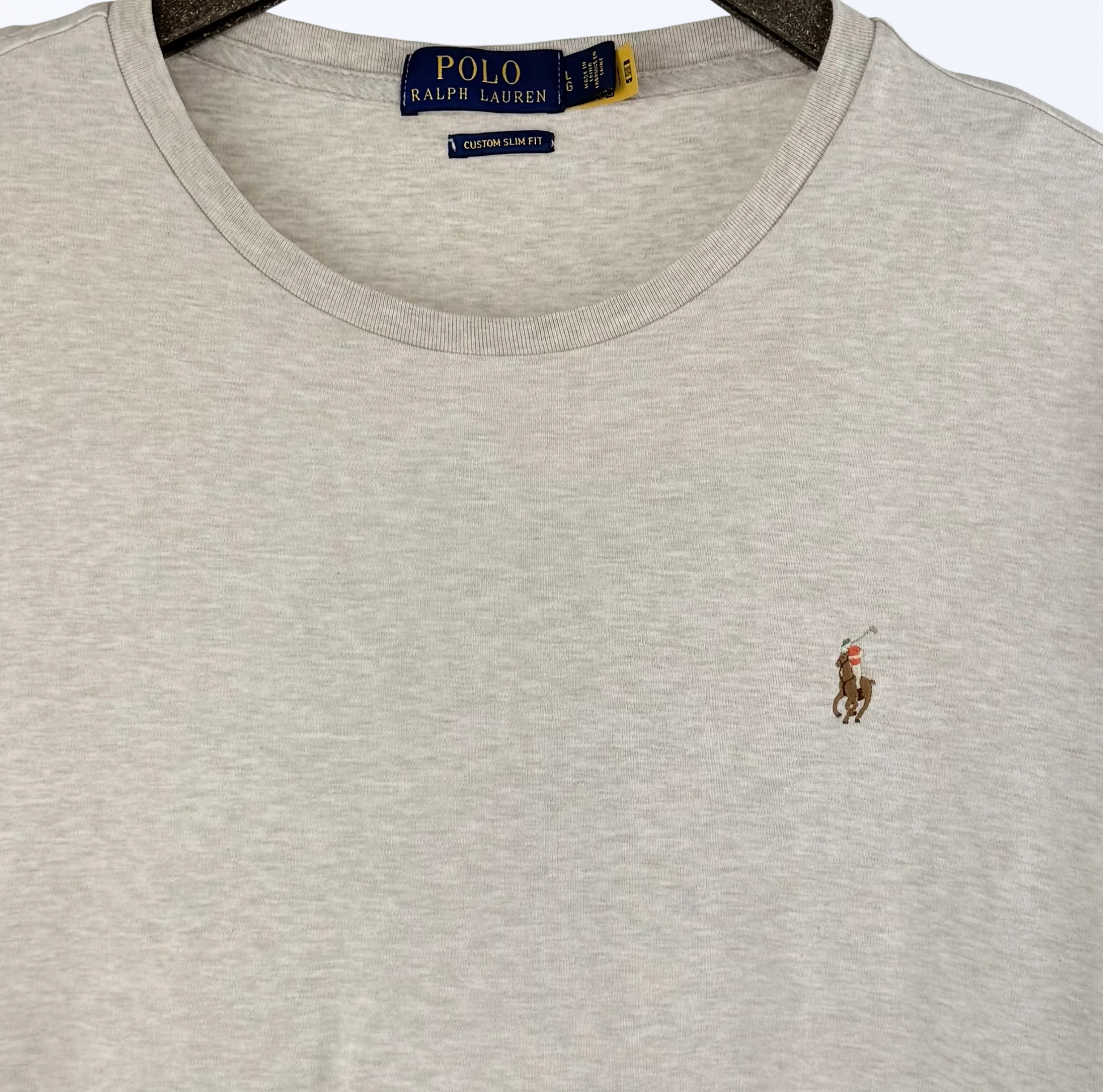 Polo Ralph Lauren T-Shirt grau beige Teos Vintage Online shop