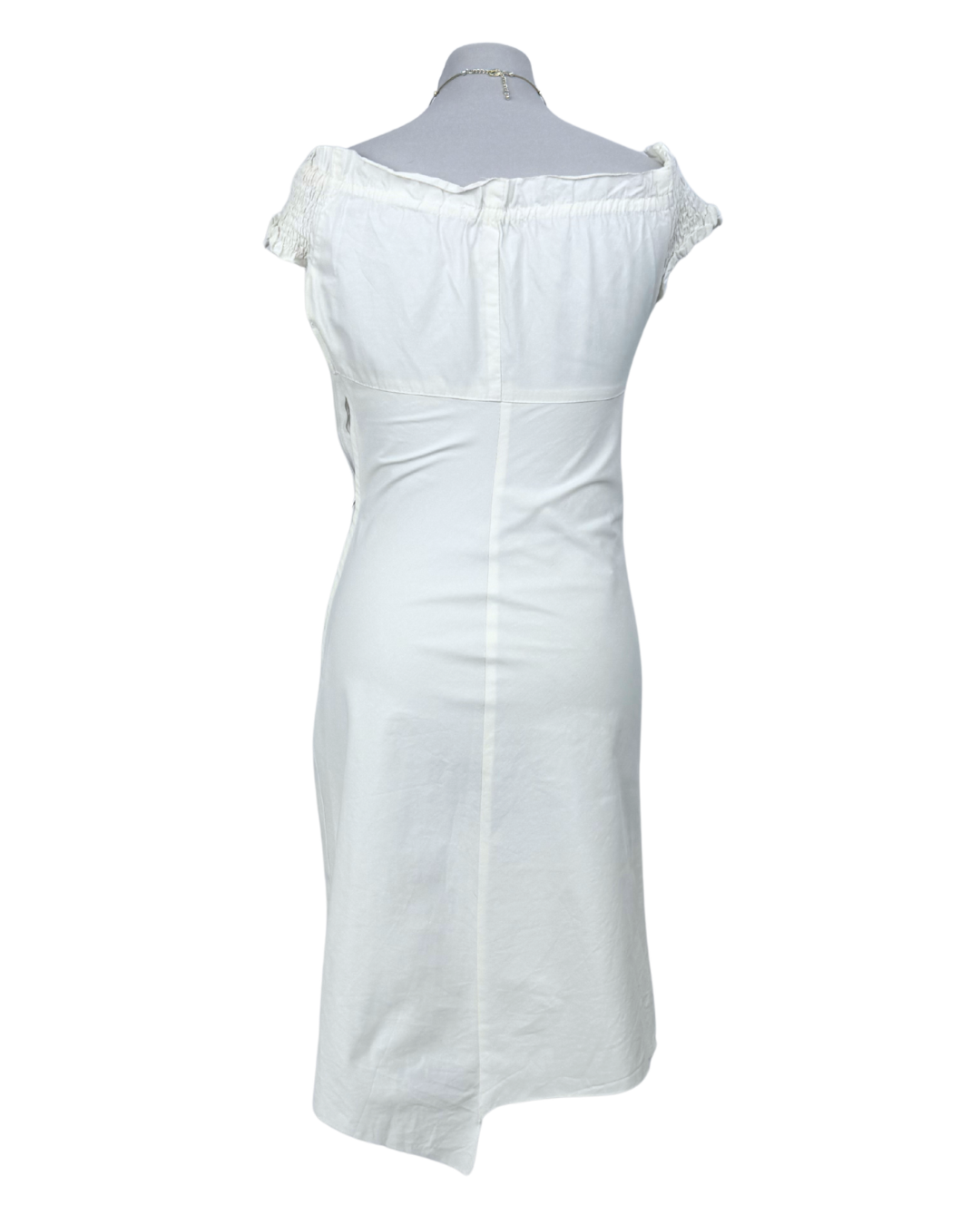 Pourquoi Pas Off Shoulder Kleid Milkmaid Style cottage Core 90s Style kleid Teos Vintage Onlineshop