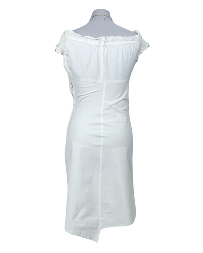 Pourquoi Pas Off Shoulder Kleid Milkmaid Style cottage Core 90s Style kleid Teos Vintage Onlineshop