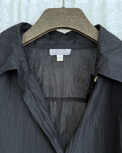 Project Clothing Seidenbluse ärmellos schwarz staple basic hochwertig Vintage Online Shop