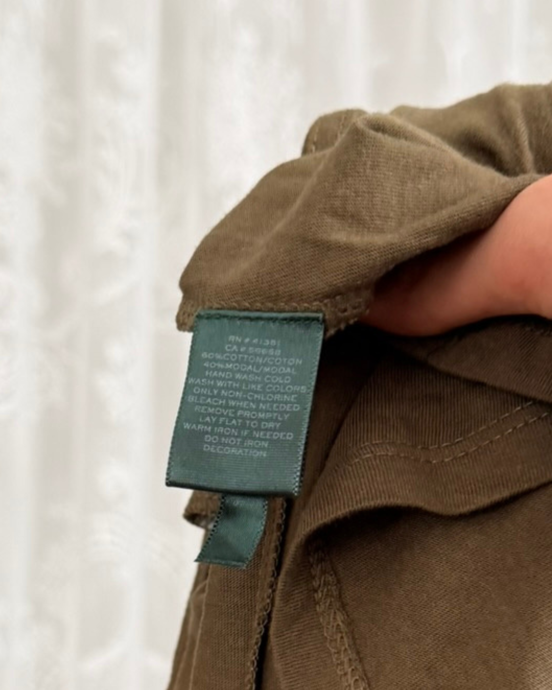 Ralph Lauren Top Boho style western khaki mit Perlenverzierung
