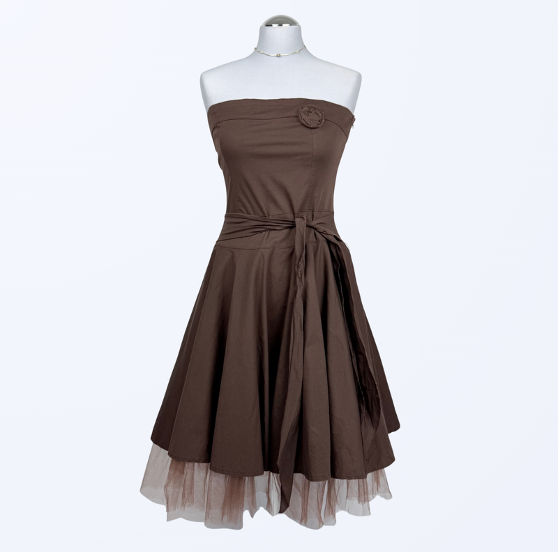 Rinascimento Bandeau Kleid Trägerloses Kleid Trauzeugin Abiballkleid Teos Vintage