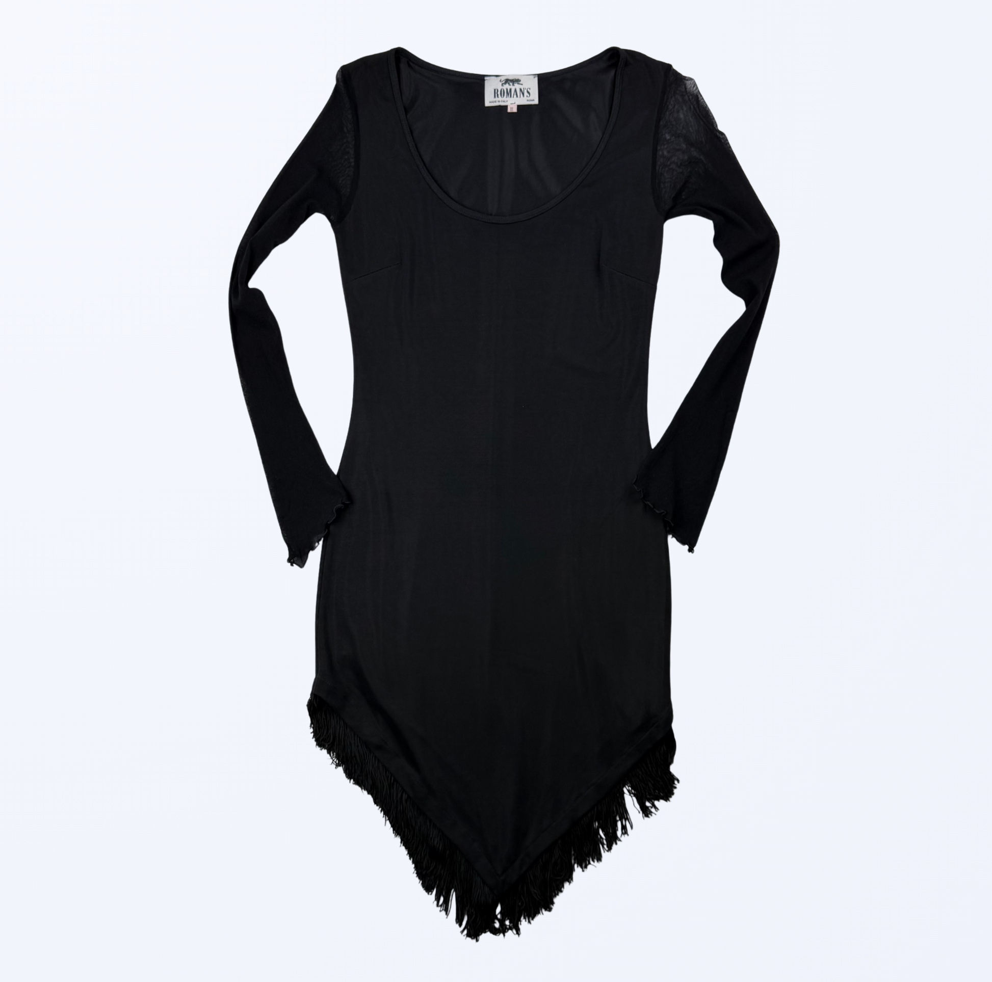 Vintage Kleid Fransen Asymmetrisch spitzzulaufend Teos Vintage Onlineshop