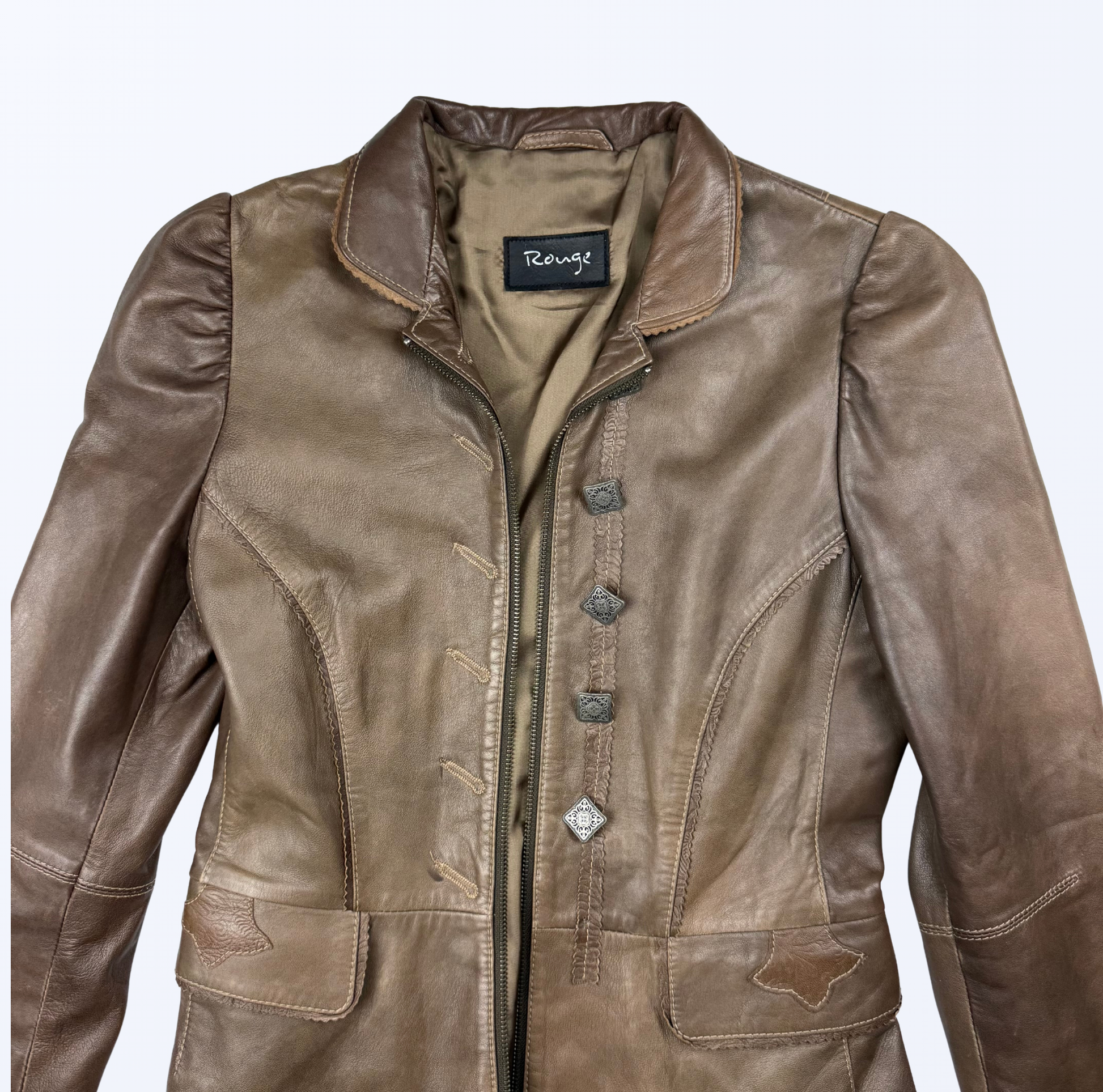 Rouge Lederjacke Cowboy Style Teos Vintage Onlineshop