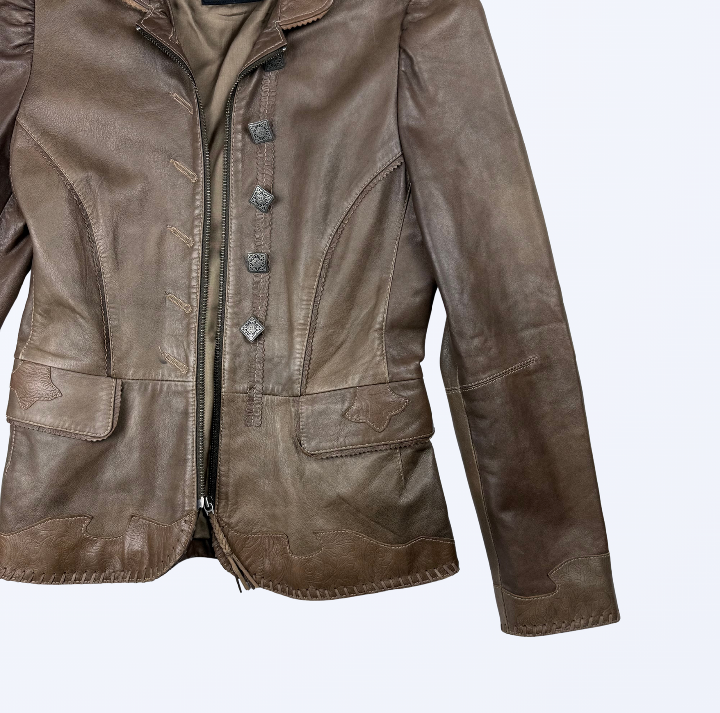Rouge Lederjacke Cowboy Style Teos Vintage Onlineshop