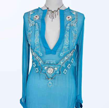 Save The Queend Seidenbluse Tunika Strand cover-up fairy