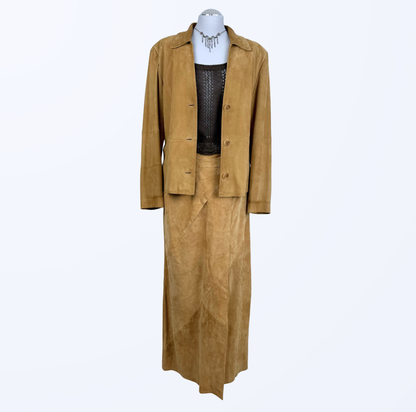 Uta Raasch Lederset Lederblazer Lederrock 90s 2000s besonderes Set Kostüm