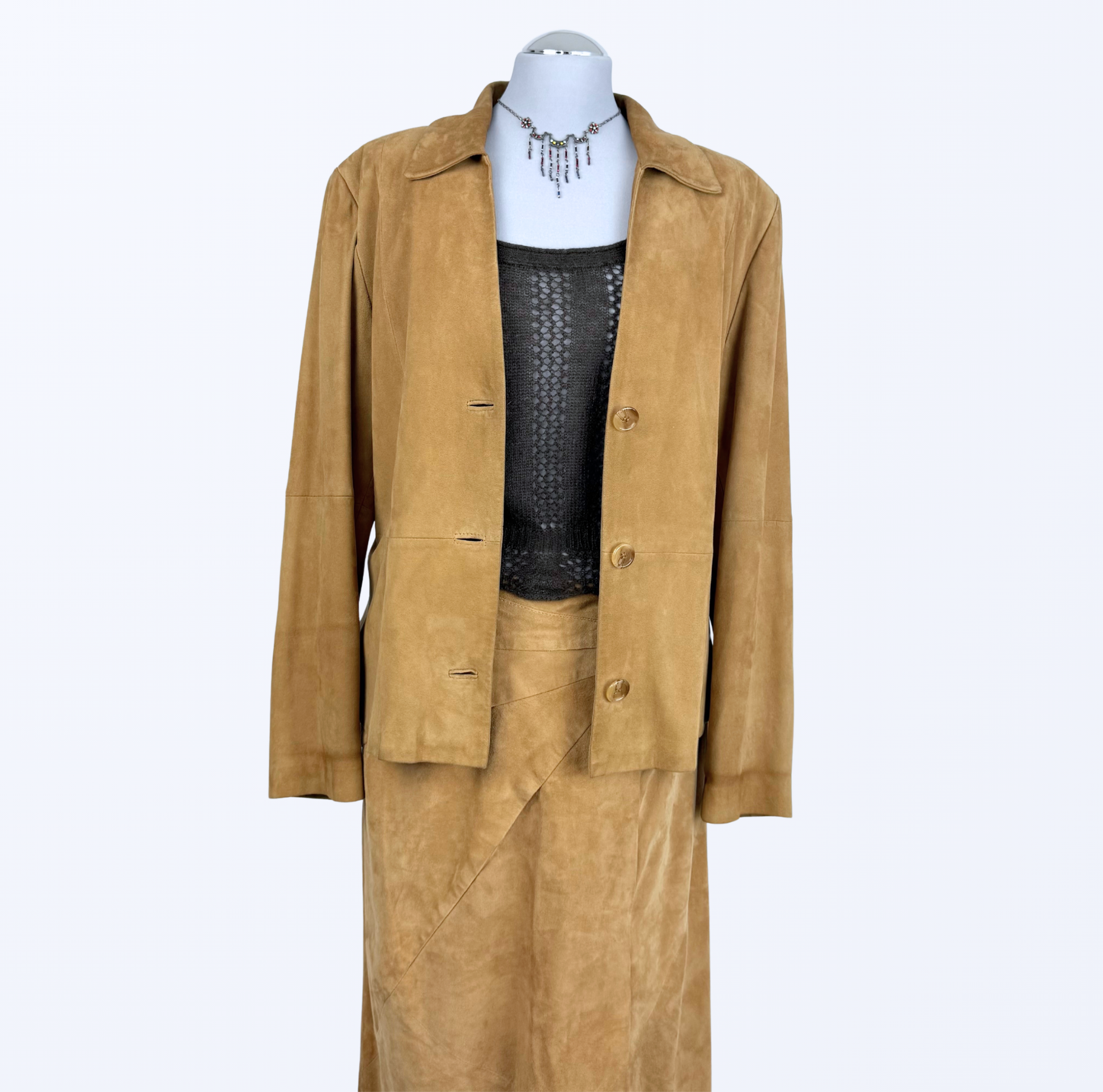 Uta Raasch Lederset Lederblazer Lederrock 90s 2000s besonderes Set Kostüm