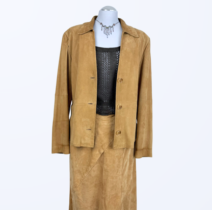 Uta Raasch Lederset Lederblazer Lederrock 90s 2000s besonderes Set Kostüm