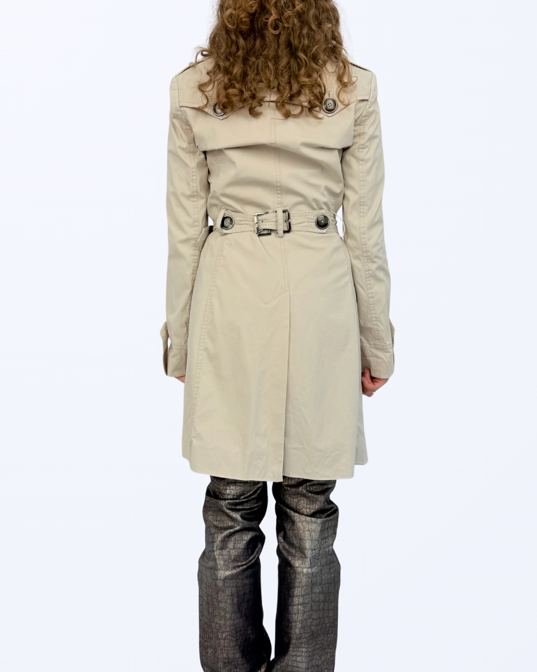 saba trenchcoat beige mit Schnalle Designer Second Hand Teos Vintage Onlineshop